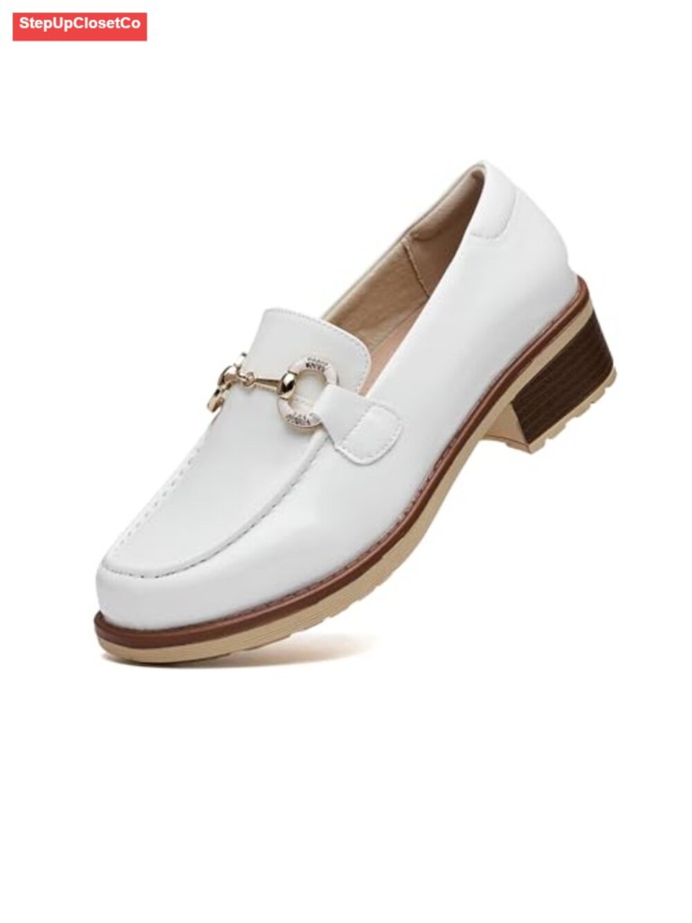 Women's Platform Chunky Loafers Slip-On - Comfortable Lug Sole Casual Work Shoes